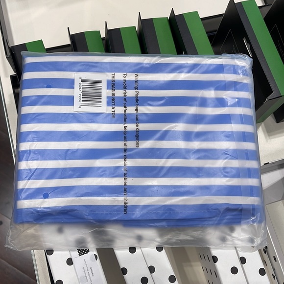 Kate Spade Purple-Blue Canvas Tote XL Reusable Shopping Beach Bag - Picture 9 of 16